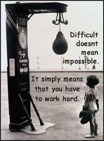 Difficult just means it's a challenge.